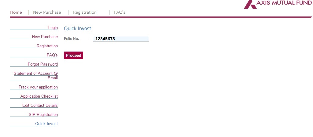 Axis Mutual Fund - Online Purchase