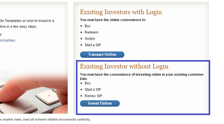 Franklin Templeton Mutual Fund - Online Purchase