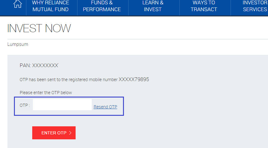 Reliance Mutual Fund - Online Purchase